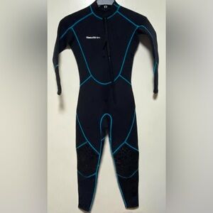 SeaSkin Neoprene Shorty Wetsuit Black/Blue Size S – Surf, Dive, Swim - Unisex
